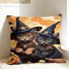 Witchy Black Cats Halloween Pillow Cover Pet Lover Fashion Pillow Case For Sofa Home Decoration Custom Pillowcases Gift