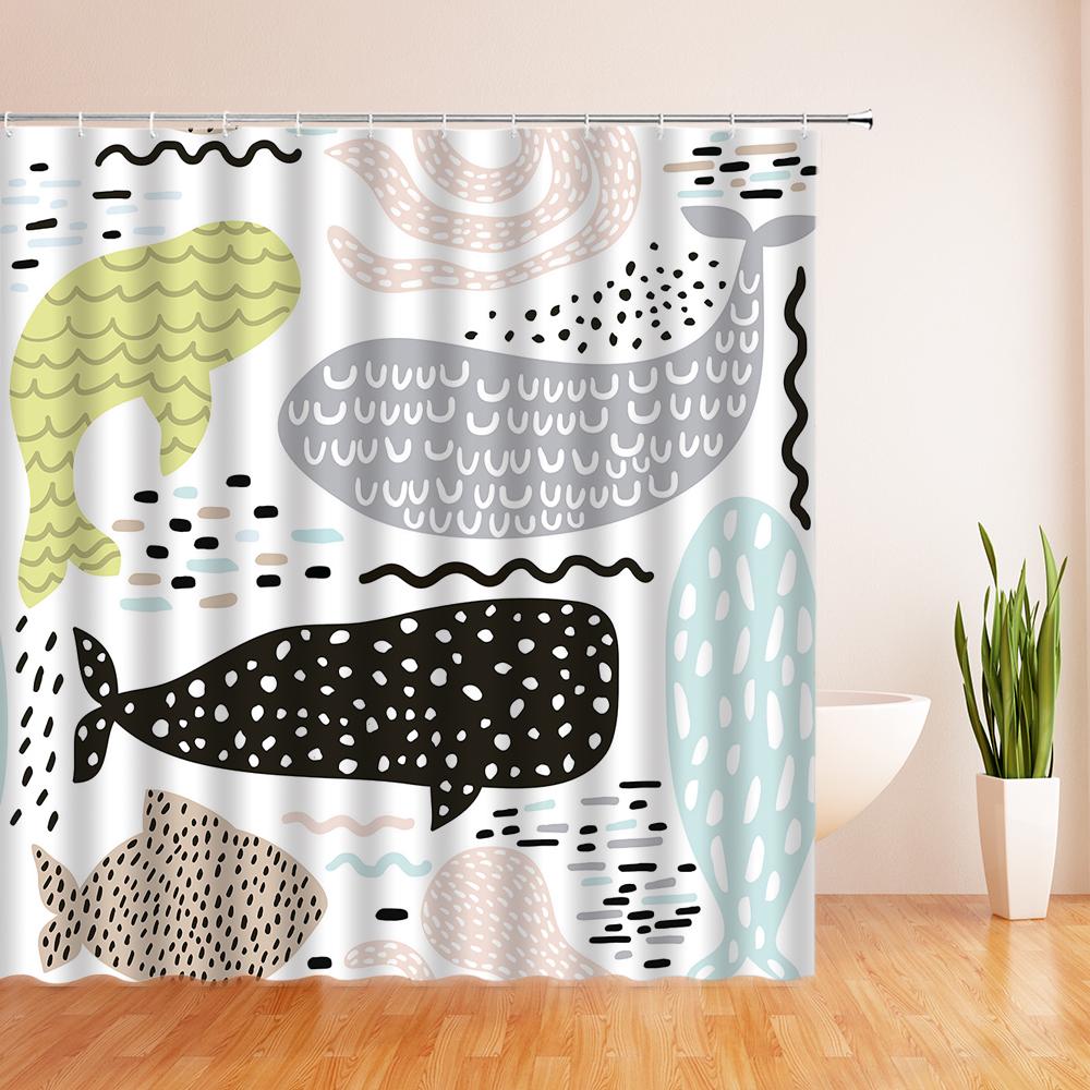 Funny Animal Print Shower Curtain Cute Cartoon Animal Bath Curtain For Bathroom Bathtub Bathing Cover Shower Curtains Home Decor