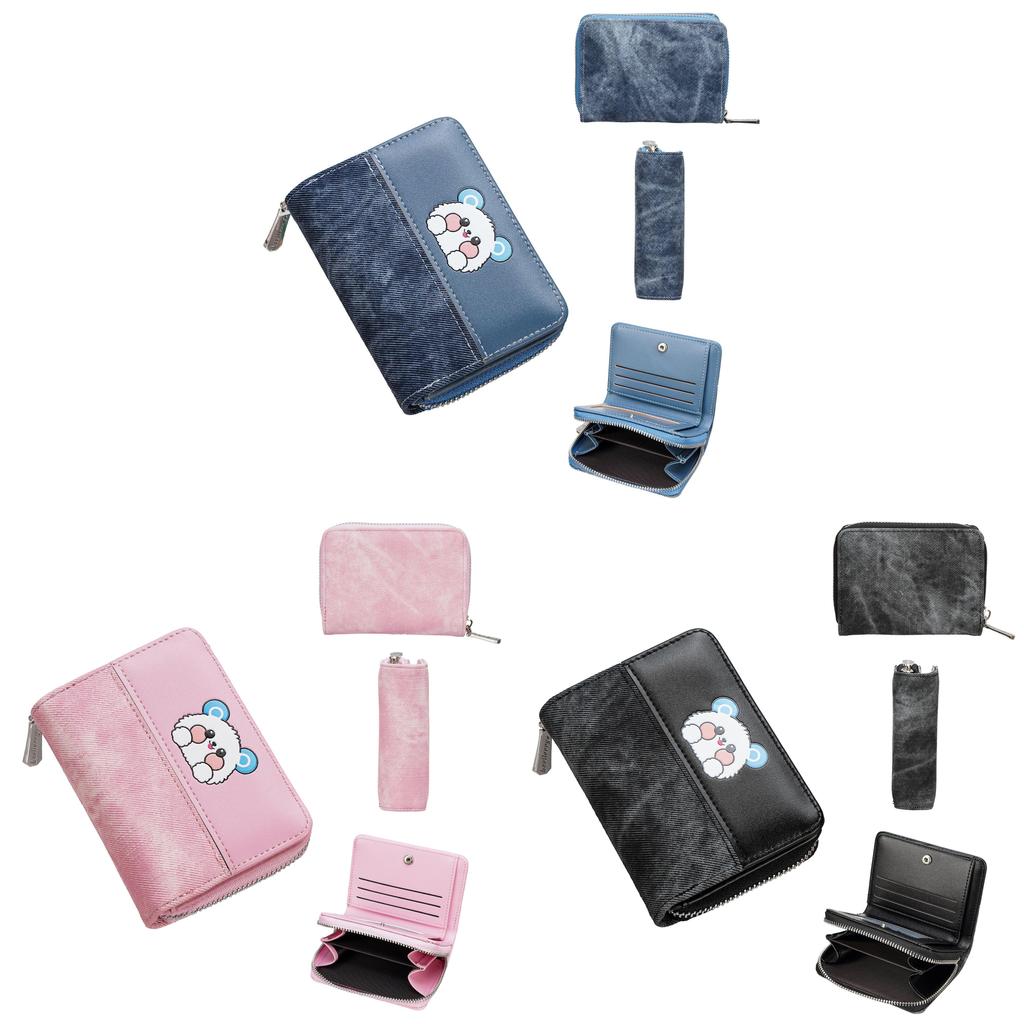 Compact Wallet Card Organizer With Pu Material And Anime Pattern For Casual Carry