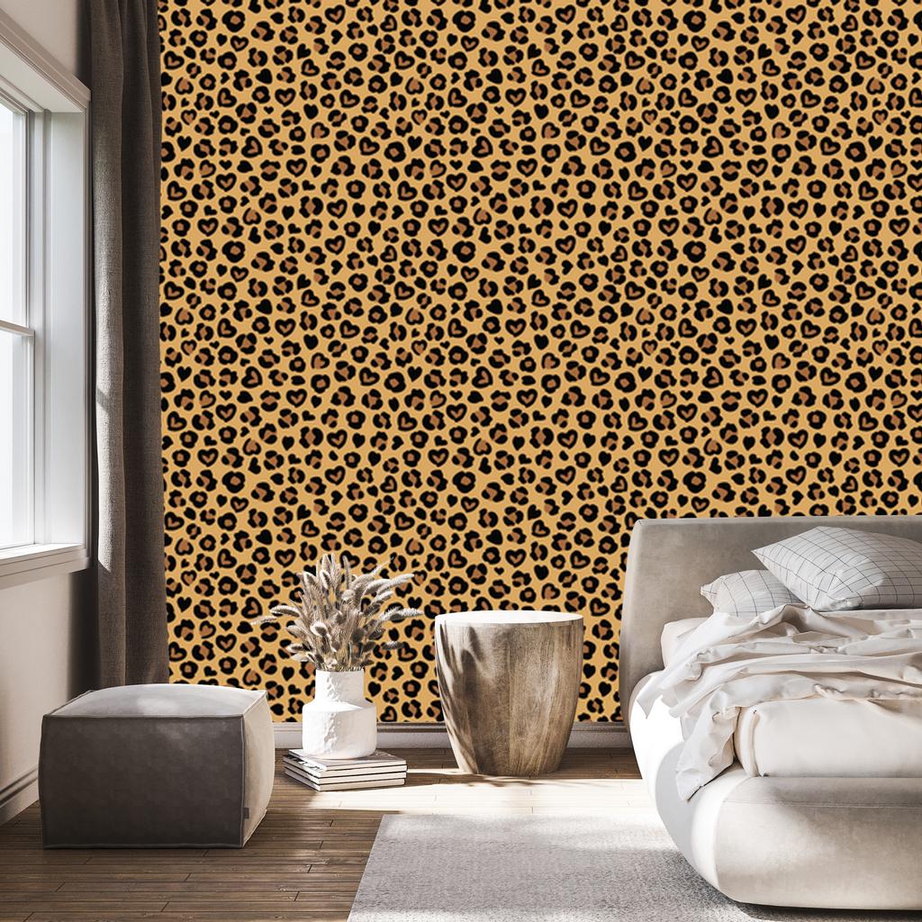 Animal Skin Wallpaper Gold, Ocher and Rust for Living Room and Bedroom 50x1000