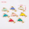 2pcs 6pcs 10pcs Stainless Steel Pendant Enamel Dolphin Charms for DIY Bracelet Jewelry Making Necklce Keychain Pendants Earrings