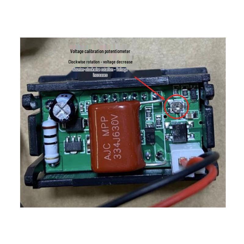 Two-Wire LED Digital AC Voltage Meter for 70V-380V-500V Mains Power.