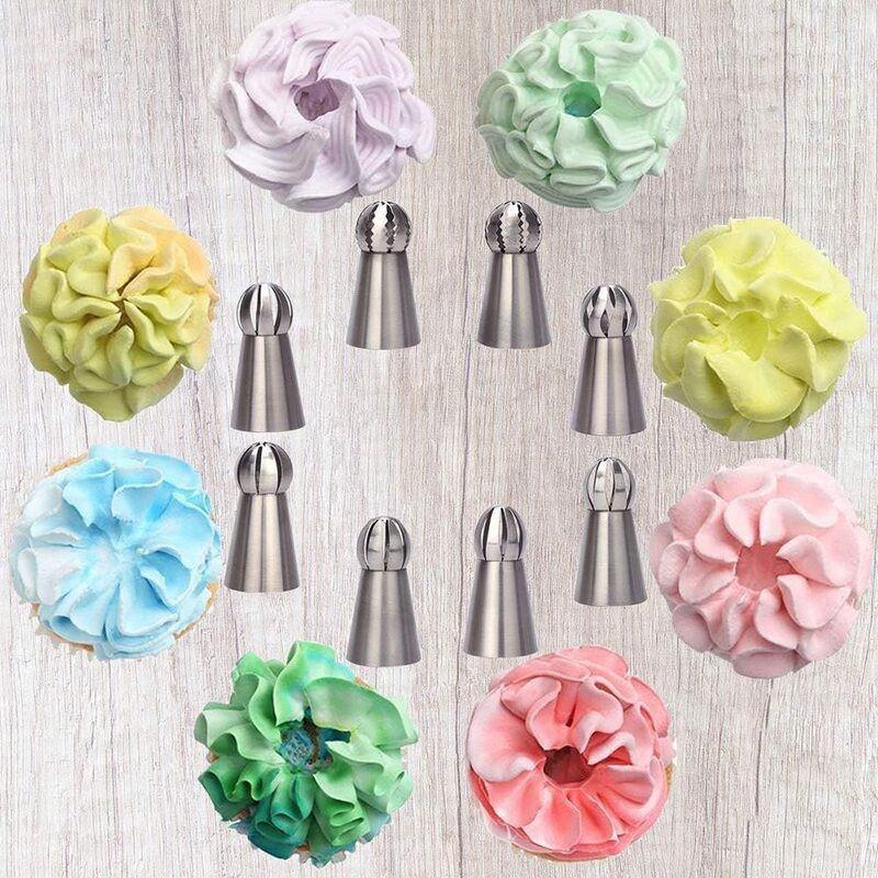 3-Piece Stainless Steel Torch Tip Set Cake Decorating Piping Nozzles Ball-Shaped Icing Tips