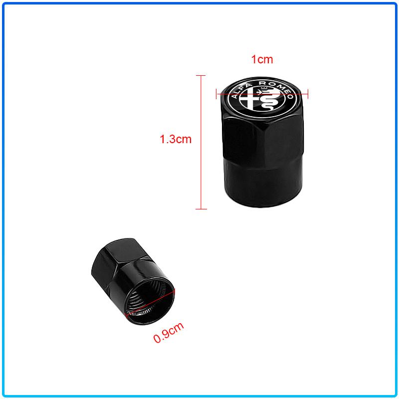 4Pcs Car Valve Stem Caps Cover Waterproof Car Accessories Stickers For Alfa Romeo 147 159 156 Giulietta Giulia Mito Spider Alpha Nheadrest
