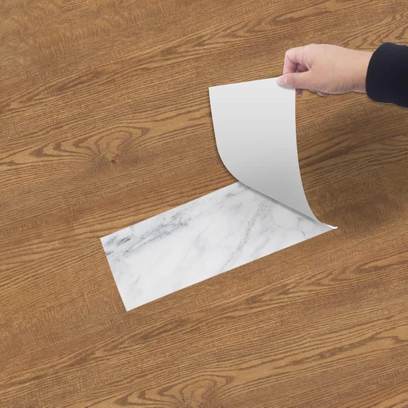 Wood Grain Peel and Stick Vinly Floor Wall Sticker, Non-Slip Tiles Transfer Sticker Roll for Floor Wall, Herringbone, 7.87x118inch