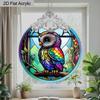 Colorful Owl Acrylic Decorations Animal Acrylic Pendant Snap-On Round Acrylic Hanging Ornaments Perfect for Home Balcony and Holiday Gift
