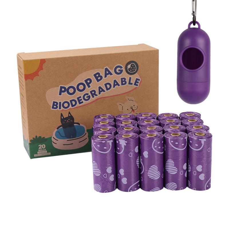 Scented Degradable Pet Waste Bags with Dispenser for Outdoor Use