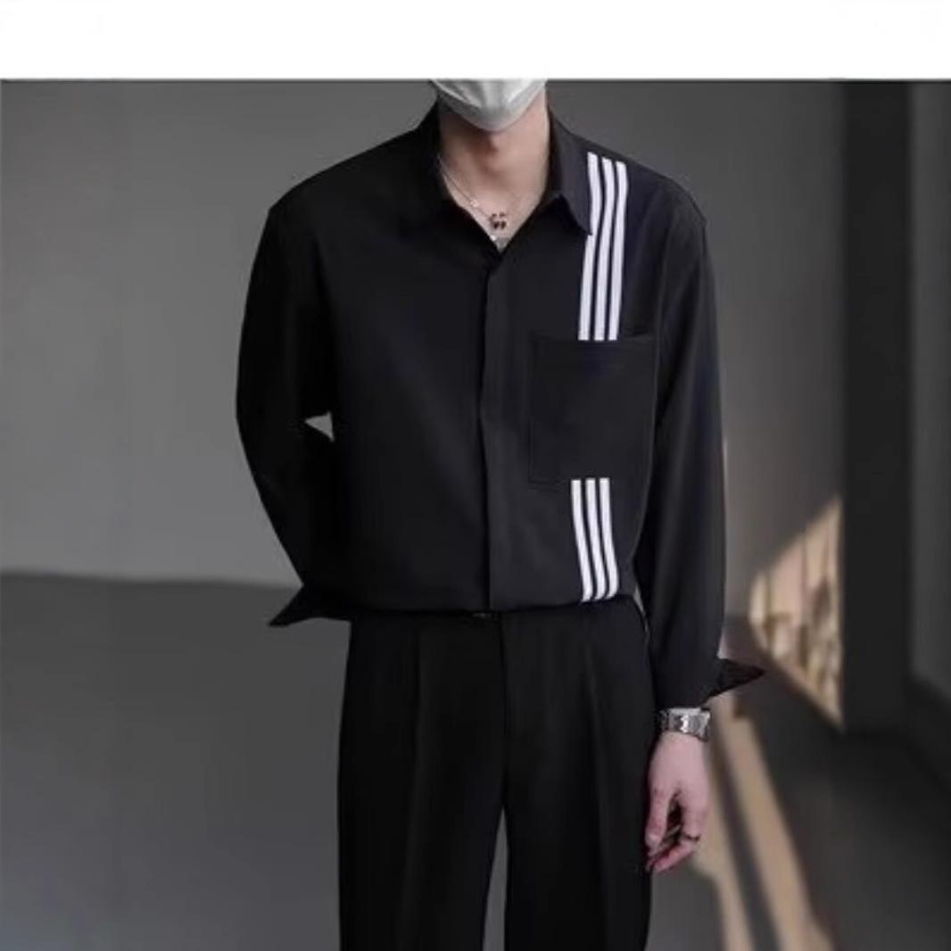 

2023 Men s Autumn Harajuku Trend Long Sleeve Casual Shirt XXL