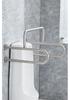 304 Stainless Steel Foldable U-Shaped Anti-Slip Safety Armrest for Elderly Toilet Assistance.