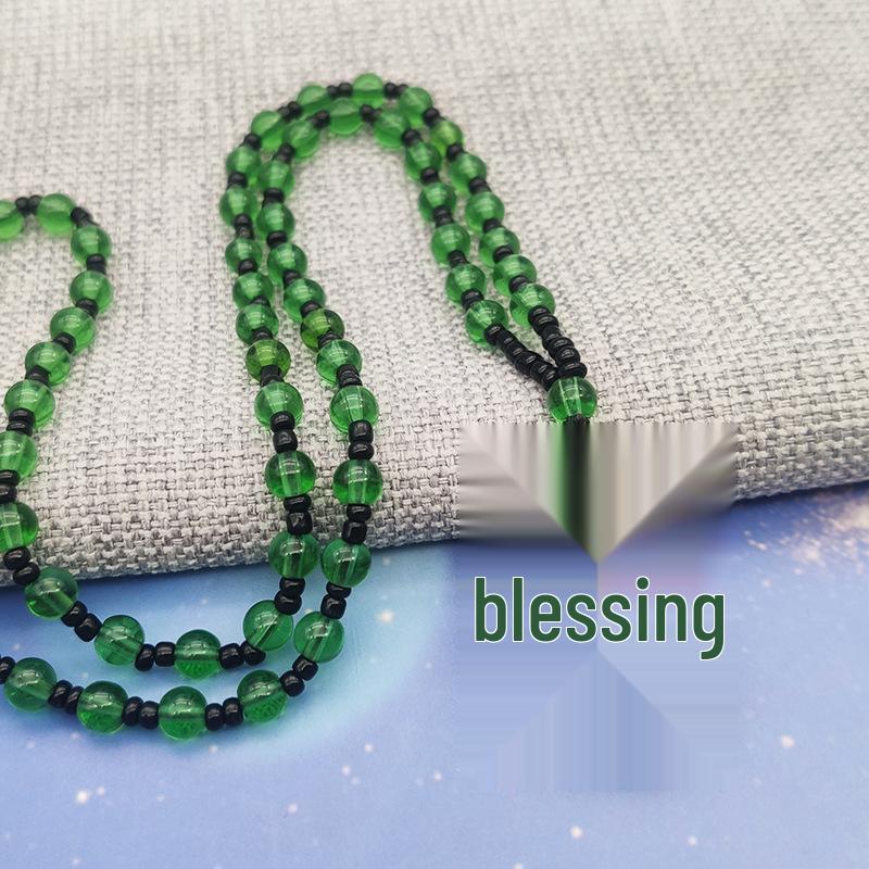 Unisex Green Jade Guanyin & Guan Yu Pendant Necklace – Imitation Chalcedony Buddha & Dragon Sweater Chain