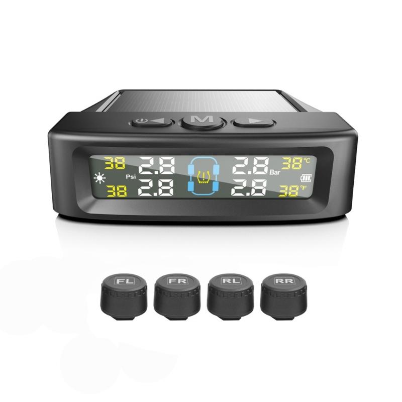 Solar USB Power TPMS Car Tire Monitor Tire Pressure Sensor Security Alarm Systems Digital Display Tyre Pressure