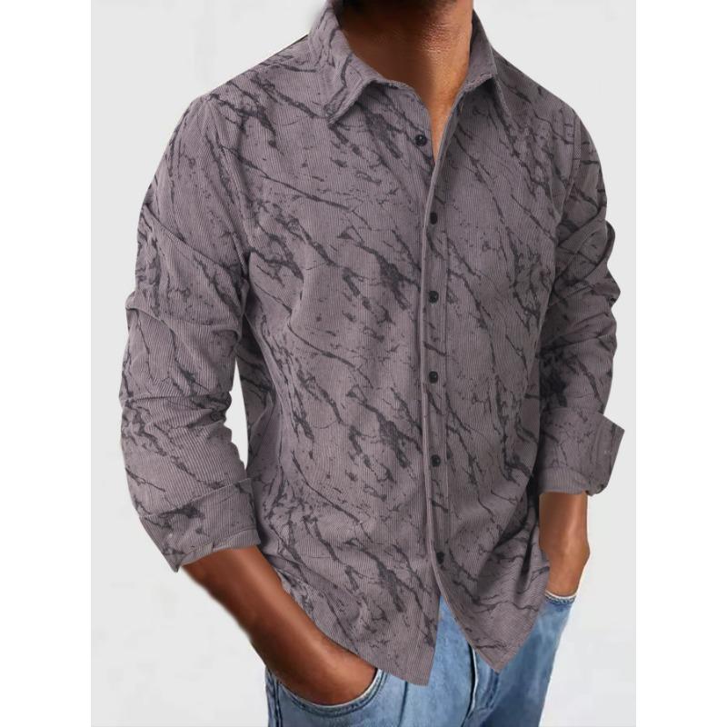 2025 Retro Men's Autumn and Winter Casual Cardigan Patterned Shirt
