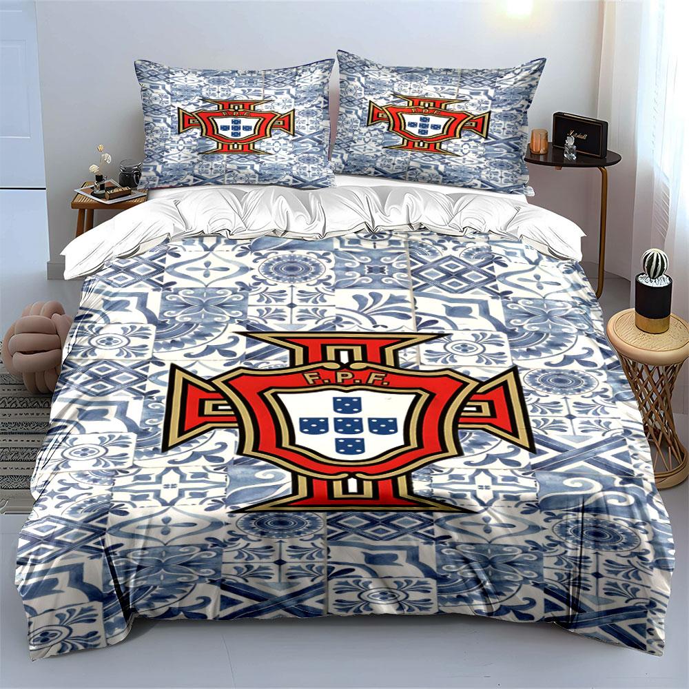 Blue Floral Tiles Pattern. Bedding Sets Duvet Cover Sets Duvet Covers Pillowcases(1 * Duvet Cover 2 * Pillowcases, Without Duvet Insert)