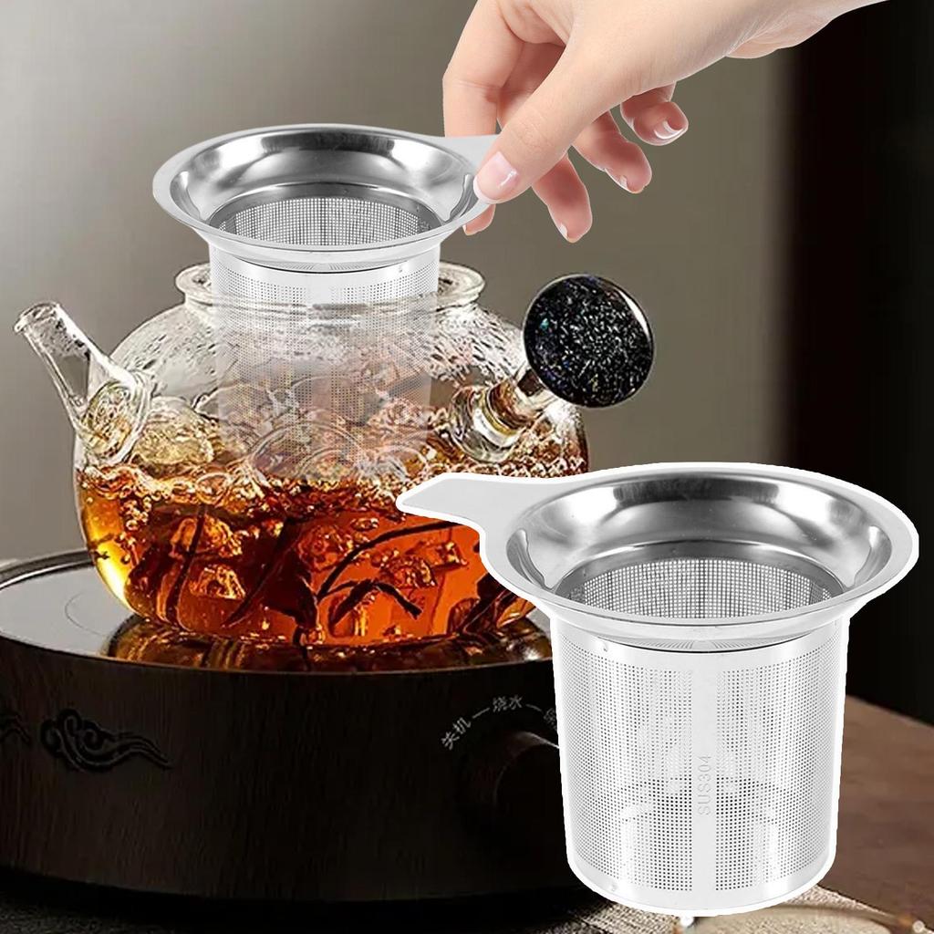 Fine Mesh Tea Strainer Stainless Steel Ultra-fine Strainer with Anti-Scald Handle for Loose Tea Coffee Home Car Camping Party