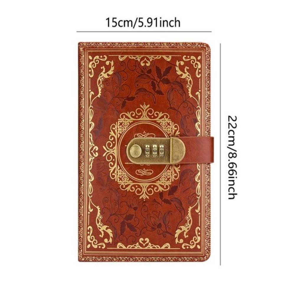 Papperstjocklek Kombinationslås a5 Journalanteckningsbok Med Lås a5 Retro Lösenordsbok Student