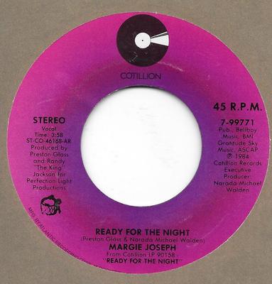 Disque 7 pouces MARGIE JOSEPH - Ready For The Night 799771 Cotillion 1984 US Soul/Funk Occasion