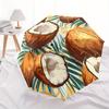 1pc Coconut Print Automatic Opening/Closing Folding Umbrella with 80 Ribs, Plastic Handle, Windproof Portable Sunshade Umbrella Halloween an