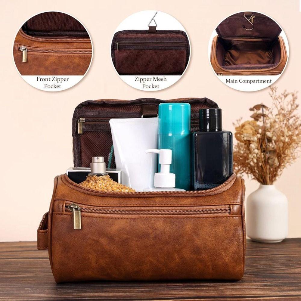 With Handle Cosmetic Storage Bag Waterproof Makeup Pouch Durable Men Toiletry Bag  Men