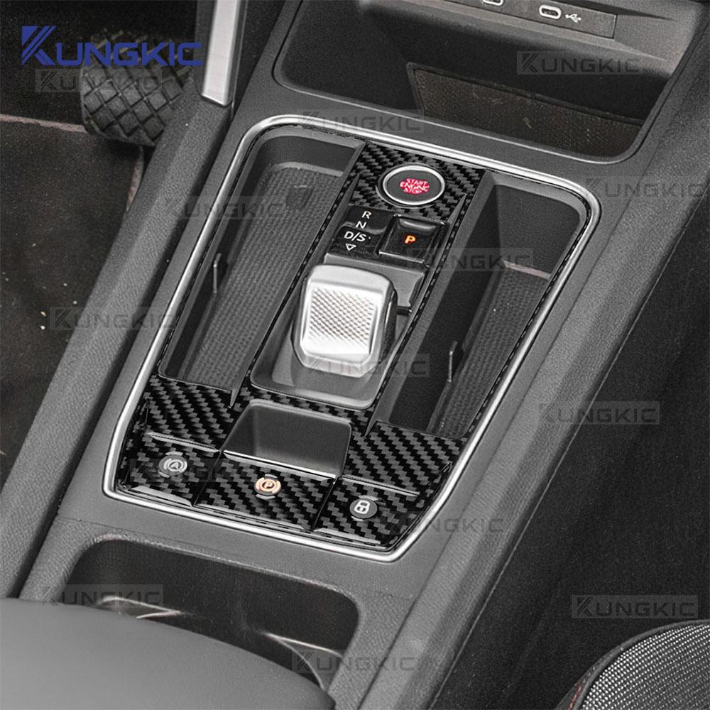 Real Soft Carbon Fiber Sticker For Seat Leon MK4 Cupra Leon Cupra Formentor 2020 2021 2022 2023 2024 LHD RHD Gear Shift Panel