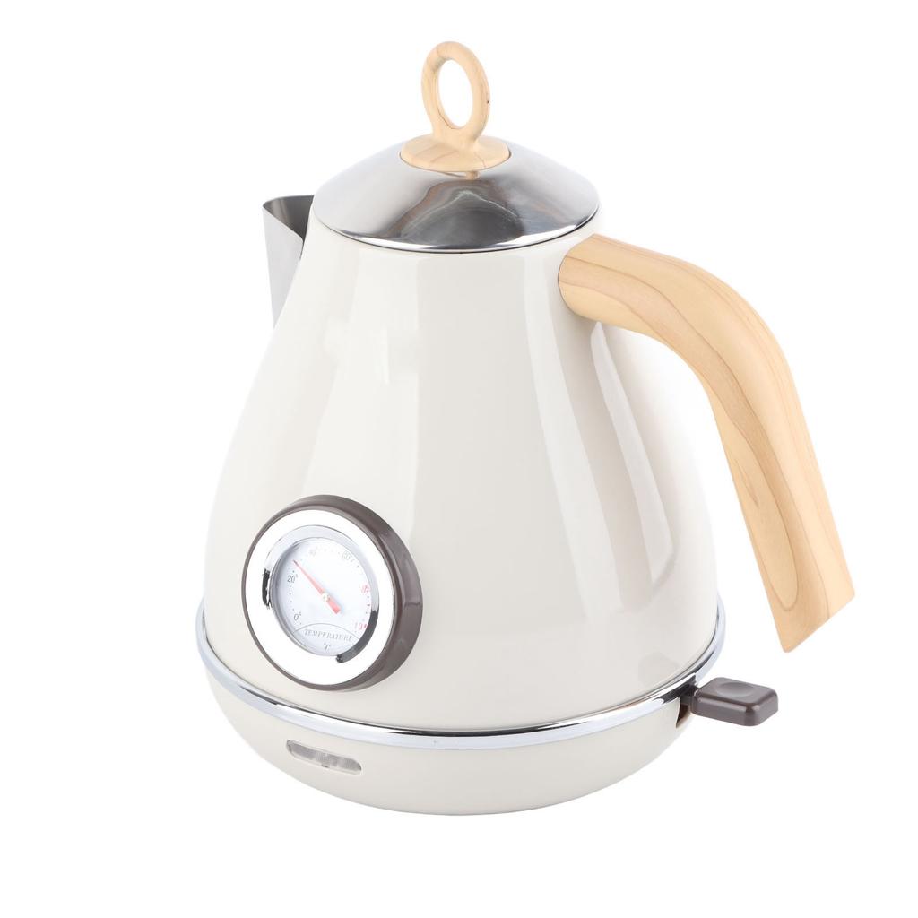 1.7L Electric Kettle Retro Wood Grain Dry Boil Protection Home Electric Kettle with Temperature