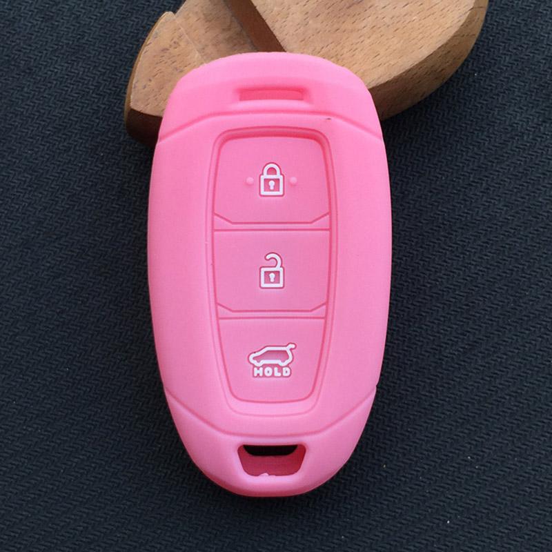 Silicone rubber car key case cover for hyundai kona 2017 i30 ix35 solaris Azera ELANTRA GRANDEUR IG 3button key case cover shell