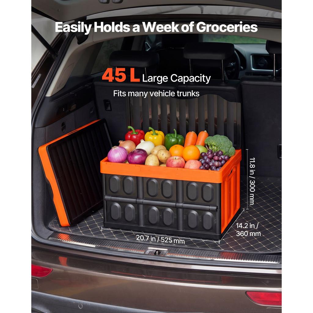 SucceBuy 45L Plastic Collapsible Storage Bins 3 Packs with Lids Handles Holds 44 lbs Per Bin Space-Saving for Home Organizing