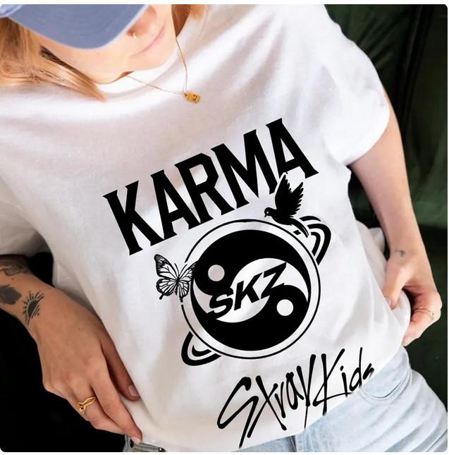 Retro Stray Kids Karma Shirt Stray Kids Domiate World Tour 2025 Shirt Unisex T-Shirt L