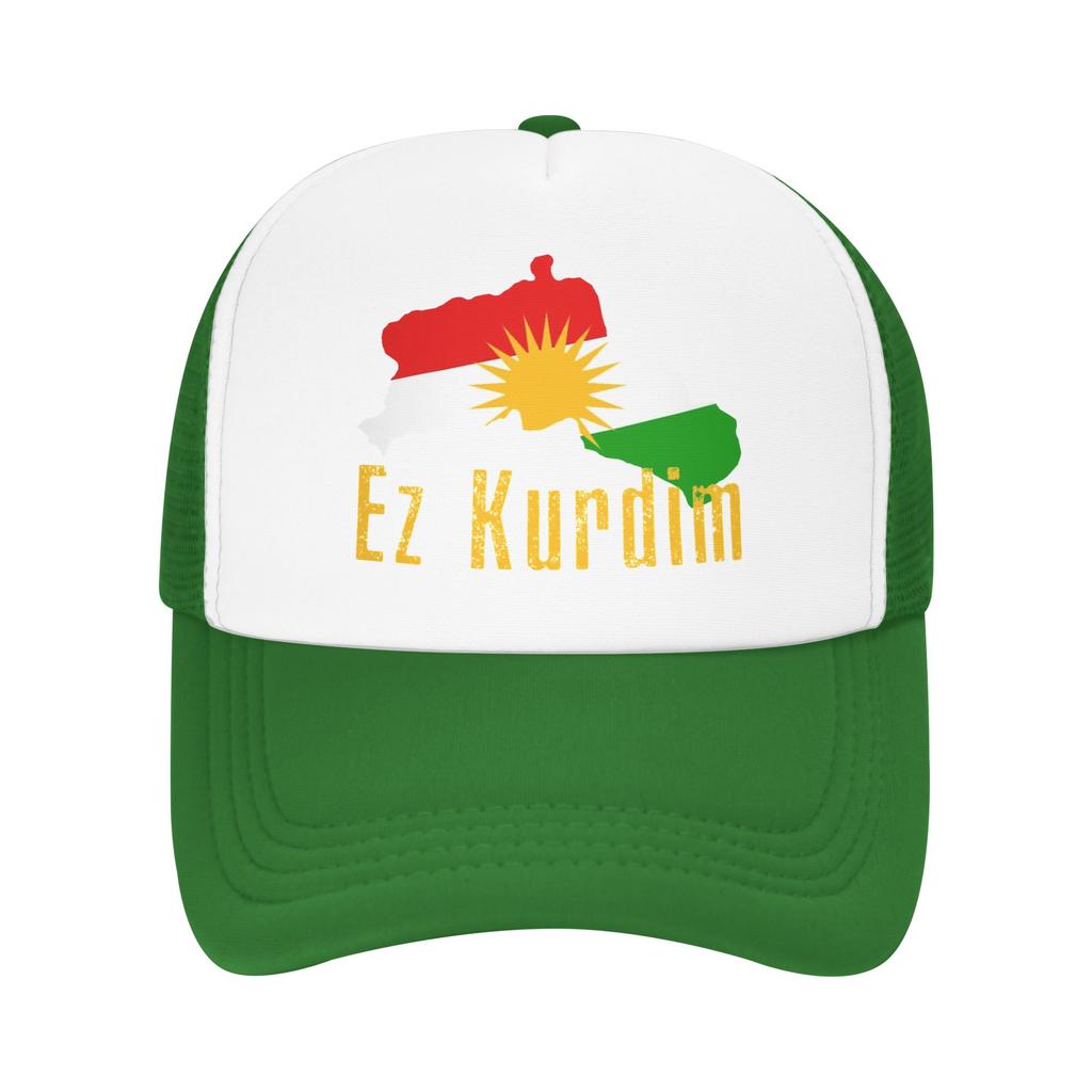 Unisex KURDISTAN Map Ez Kurdim Trucker Cap Popular Mesh Baseball Caps Snapback Caps Hat Sun Hat Adjustable Racing Cap Summer