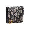Dior Saddle Lotus Embroidered Classic Monogram Print Canvas Wallet Unisex Wallet Denim-Blue S5652CTZQ_M928