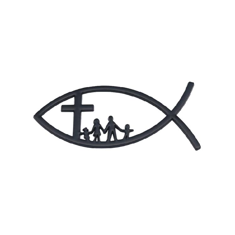 3D Car Fish Decal Sticker Automotive Fish Badge Christian Fish Emblems Sticker for Car Window Bumper