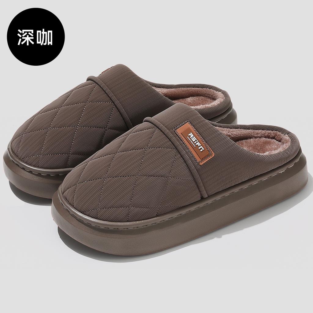 Home cotton slippers winter thick bottom plush warm indoor household non-slip winter cotton drag winter