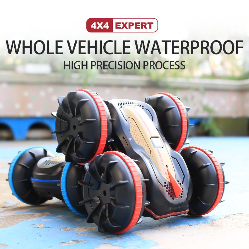 Remote Control Vehicle Amphibious RC Race Car Toy  Waterproof LED Lights Flexible Control & Wrist Remote