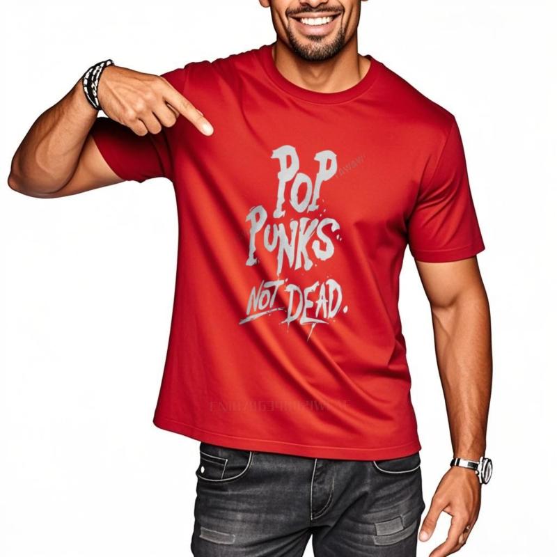 Men tshirts Cotton Tshirt Pop Punks Not Dead Essential TShirt Mens TShirt Mens Funny TShirts mens TShirts Brand Tops 4XL