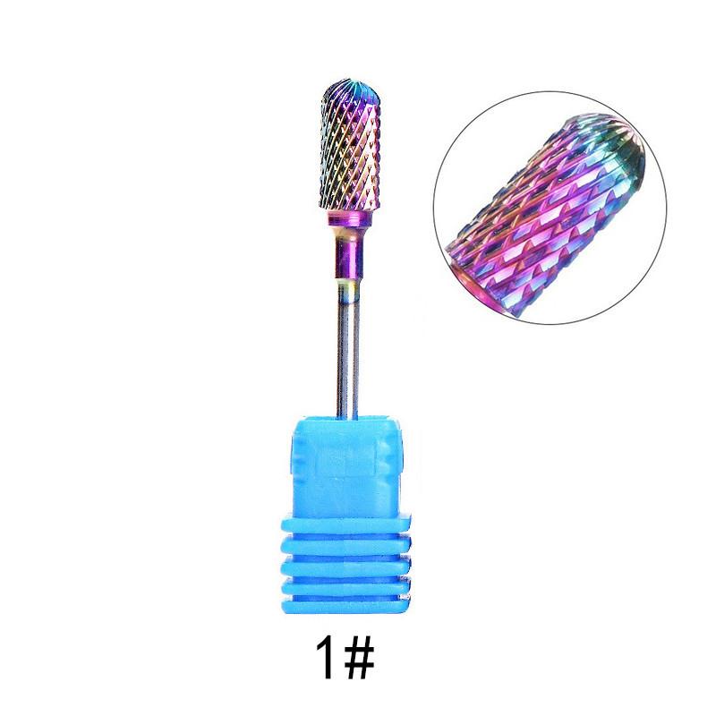 

Types 5 1pc Rainbow Coating Tungsten Carbide Burrs Nail Drill Bit Tool Metal 1#