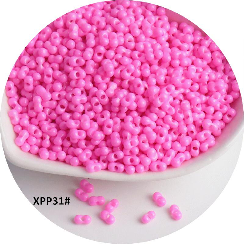2x4mm Solid Color Glass Peanut Beads for DIY Jewelry & Hair Accessories