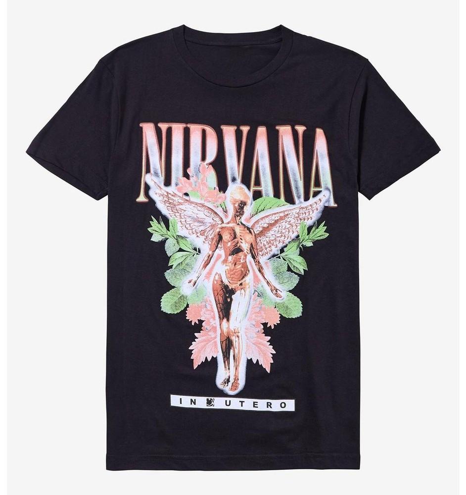 Футболка Nirvana In Utero Angel Flowers Унисекс Размер S-5XL Унисекс Футболка XXXL