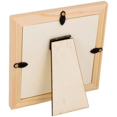 Wooden Photo Frame - Artemio - 12.5 X 12.5 Cm - Beige - Customizable - Square