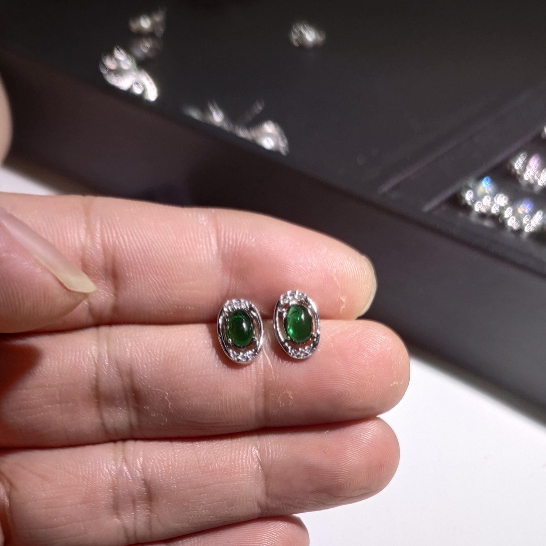 Colorful Vintage Christmas Zircon Stud Earrings - S925 Sterling Silver