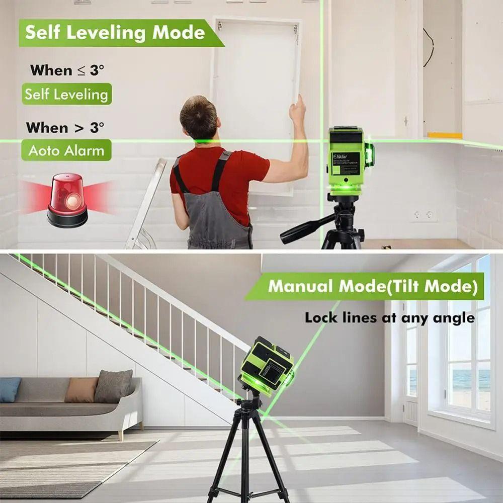 New 8/12 Line Laser Level Protective Glass Waterproof Universal Vertical Horizontal Lasers Self Leveling Laser Accessories
