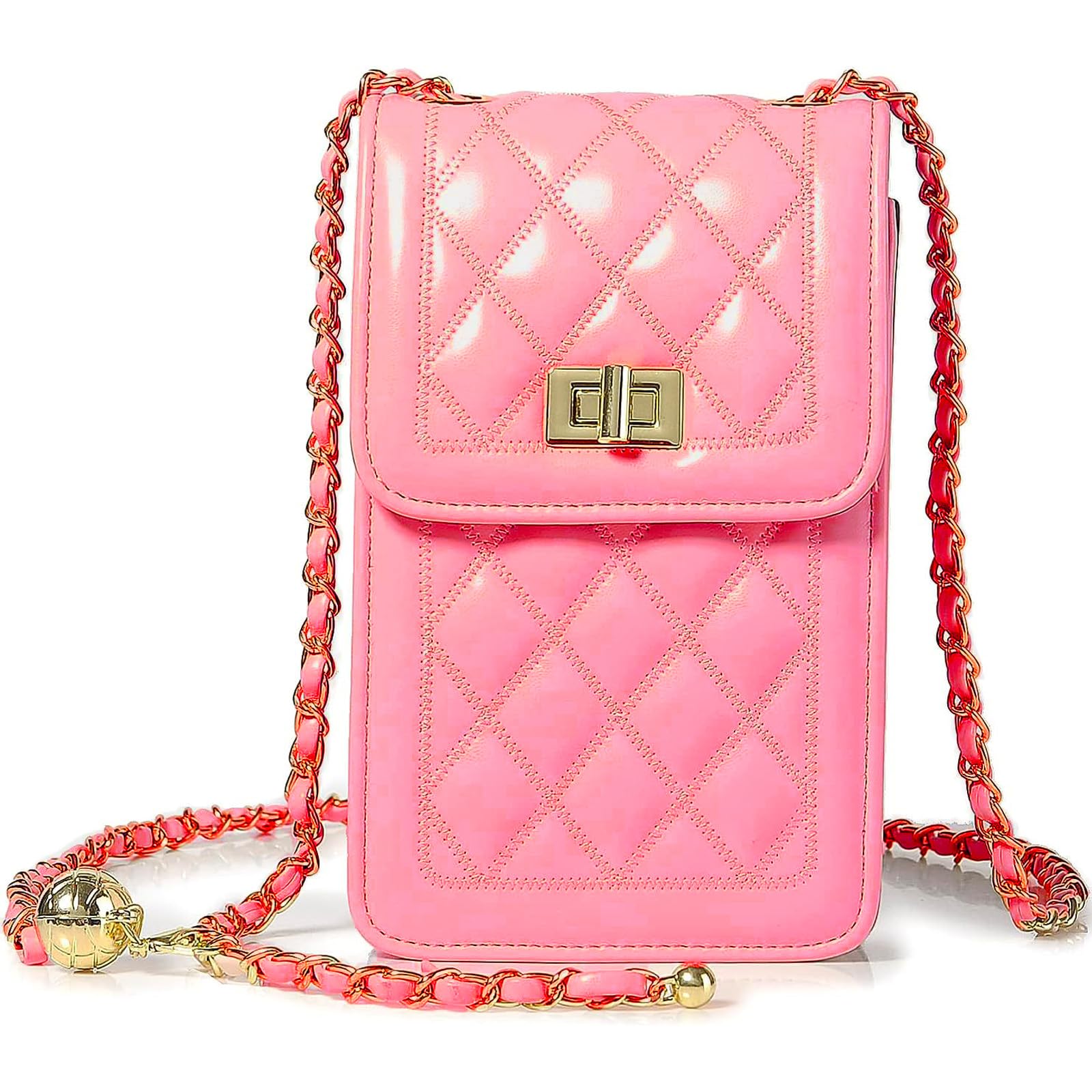 Unimummy Smartphone Pouch Shoulder Bag for Women, Small, Crossbody, Girls, Compact, Wallet Pouch, Vertical, Smartphone (Pink)