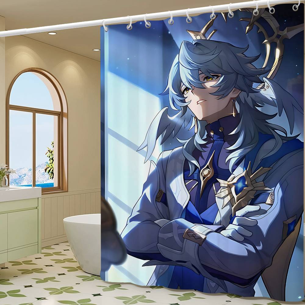 Honkai Star Rail Game Simple Shower Curtain Bathroom Shower Curtain Easy To Clean And Scrub Polyester Waterproof Light Opaque