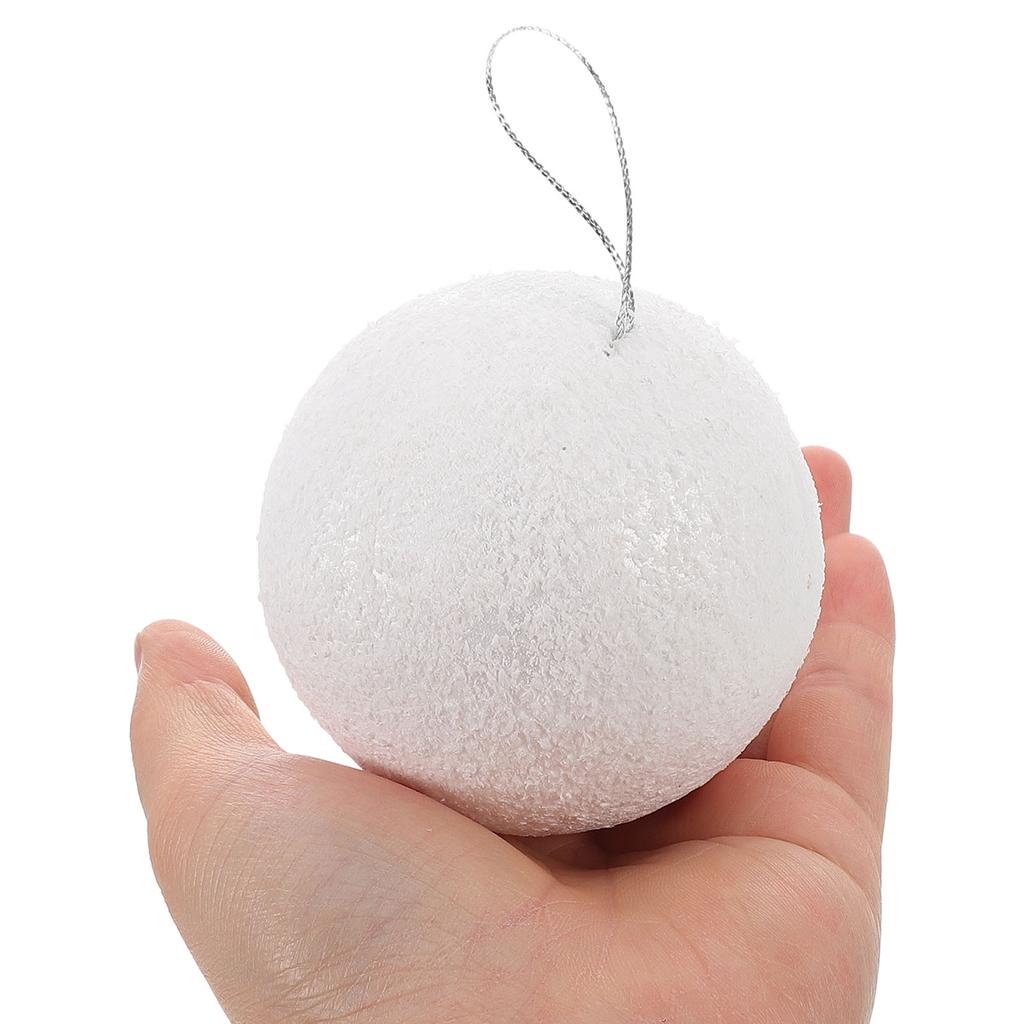 18Pcs Christmas Tree Foam Balls White Snowball Baubles Hanging Ornaments Xmas Holiday Party Wedding Supplies Tree Ball