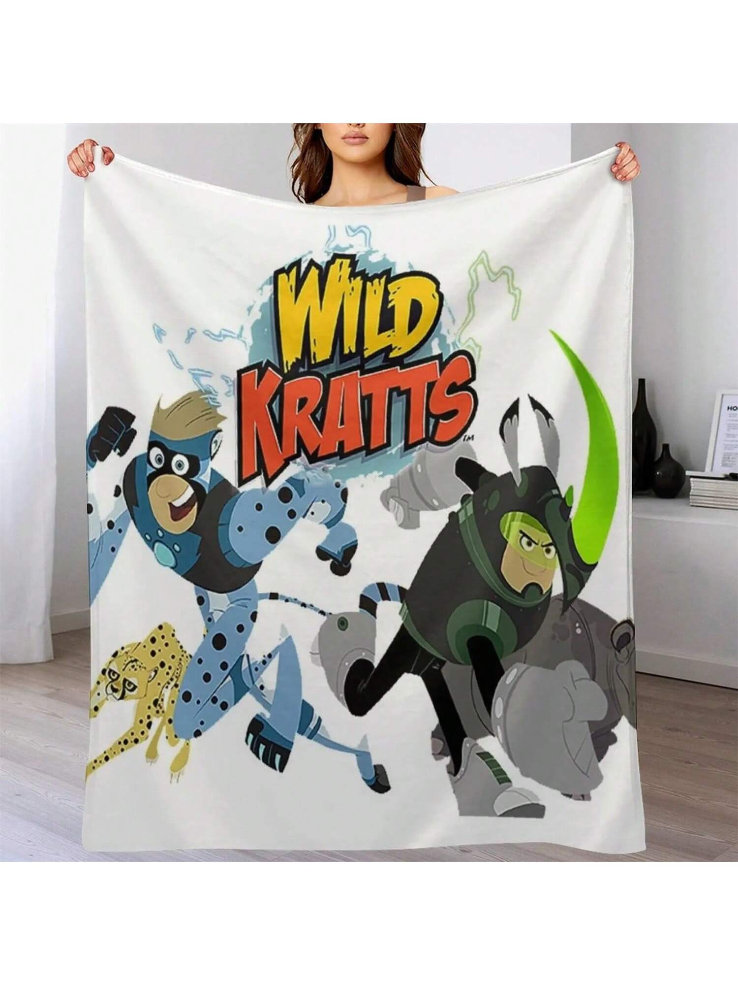 Wild Kratts Throw Blanket Hairys Sofa Throw Stuffeds Blankets 75X95CM серый