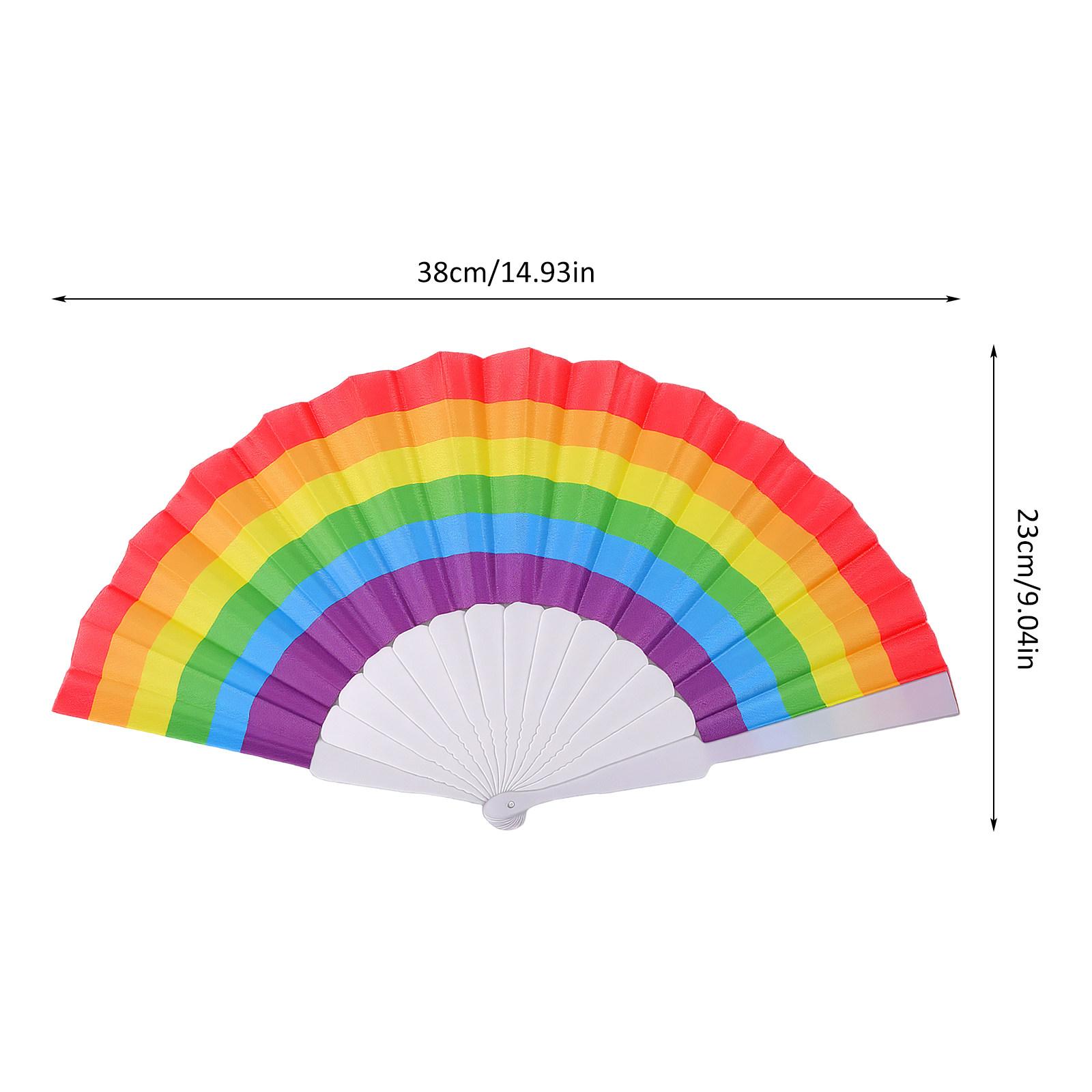 

Rainbow Folding Fan 23Cm Portable Lightweight Colorful Handheld Fan for Pride Parties Weddings Birthdays Showers 38X23X0.5CM&other