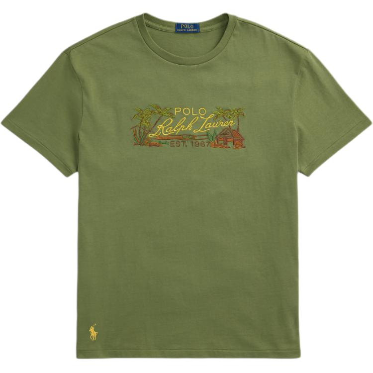 

Polo Ralph Lauren Классическая посадка Вышитая футболка-поло из пике Мужские топы Древесно-зеленый MNPOTSH1N822728-300
