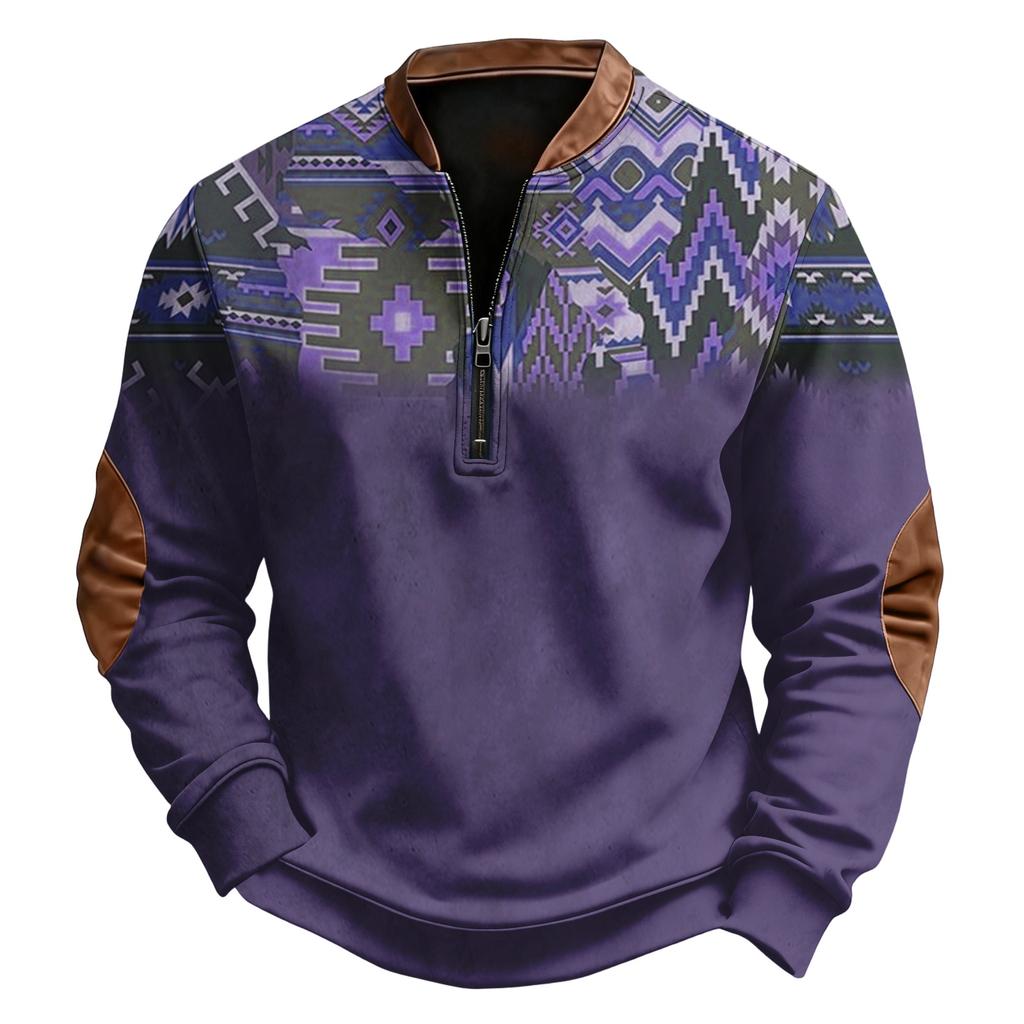 Men's Print Pullover Southwestern Western Long Sleeve Sweatshirt