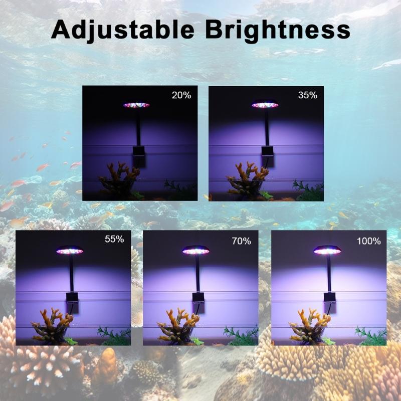 Fish Tanks LED Light Clip Aquariums Light with Flexible Clip Arm Adjustable Angles for Bright Illuminations