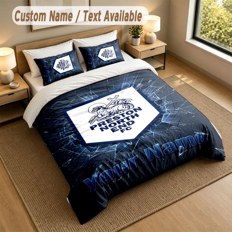 Bedding Set 1 Duvet Cover 2 Pillowcases Preston North End Print Soft Bed Linen Bedroom Decor