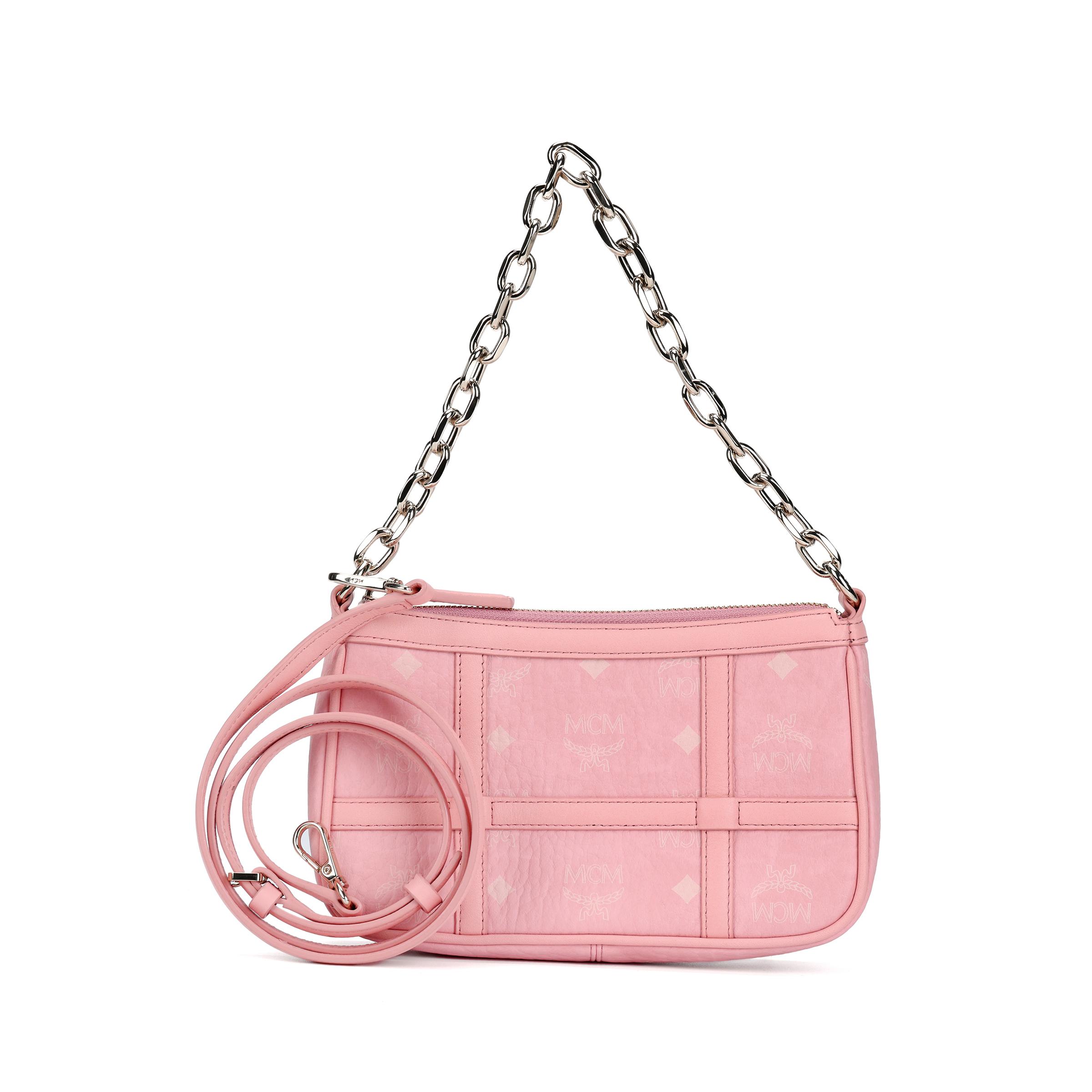 MCM Aren Visetos Monogram Mini Schoudertas Dames Schoudertas Roze MWSBAER01QZ001 Basic Set (Bag+Dust Bag)