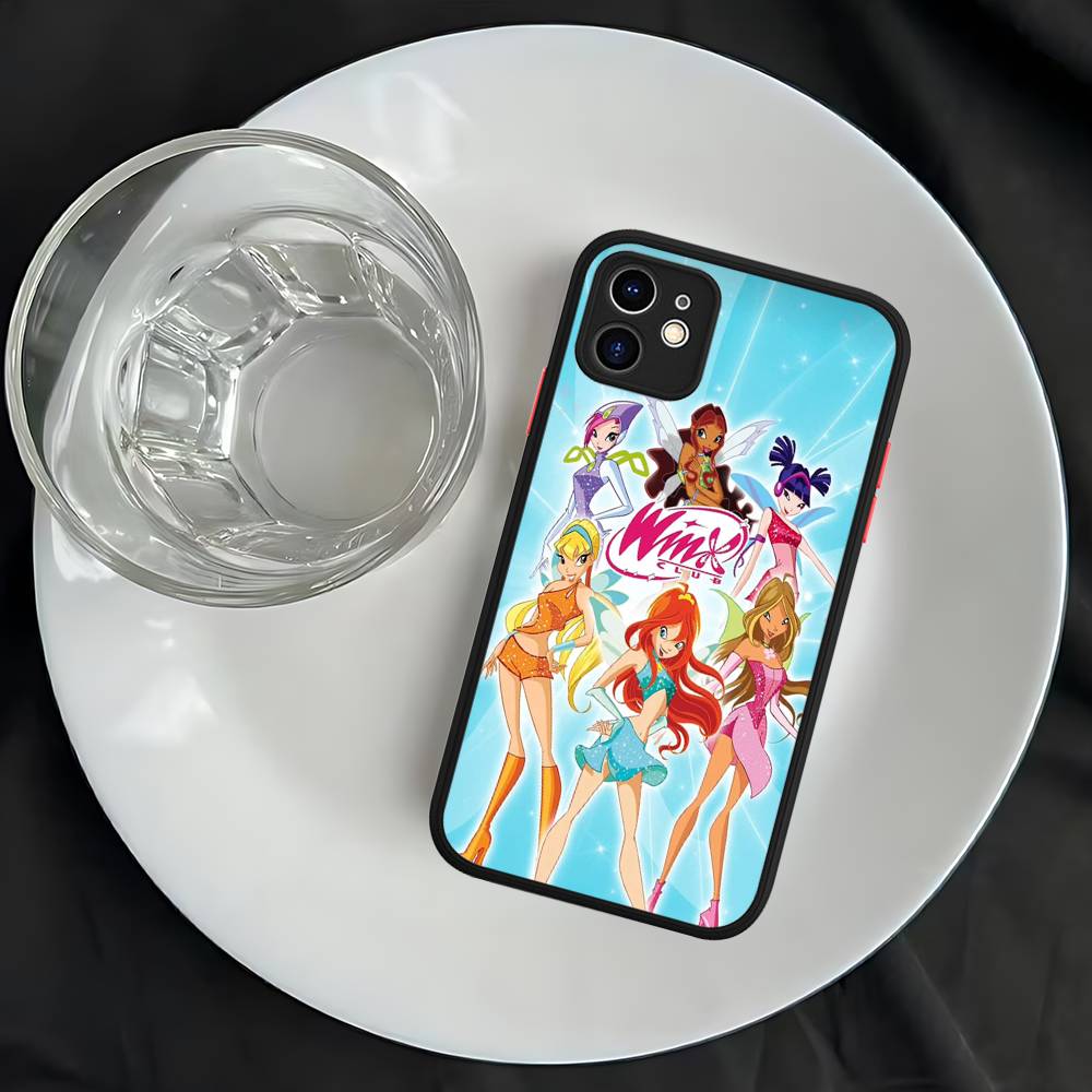 Girl Winx Clubs For iPhone 11 12 13 14 15 16 Pro Max Plus Matte Translucent Phone Cover
